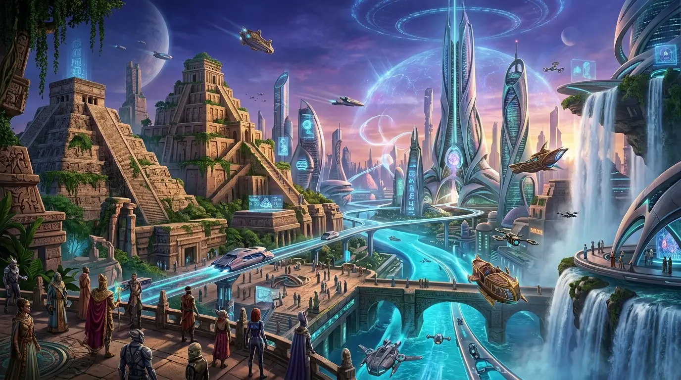 The world across times and timelines
